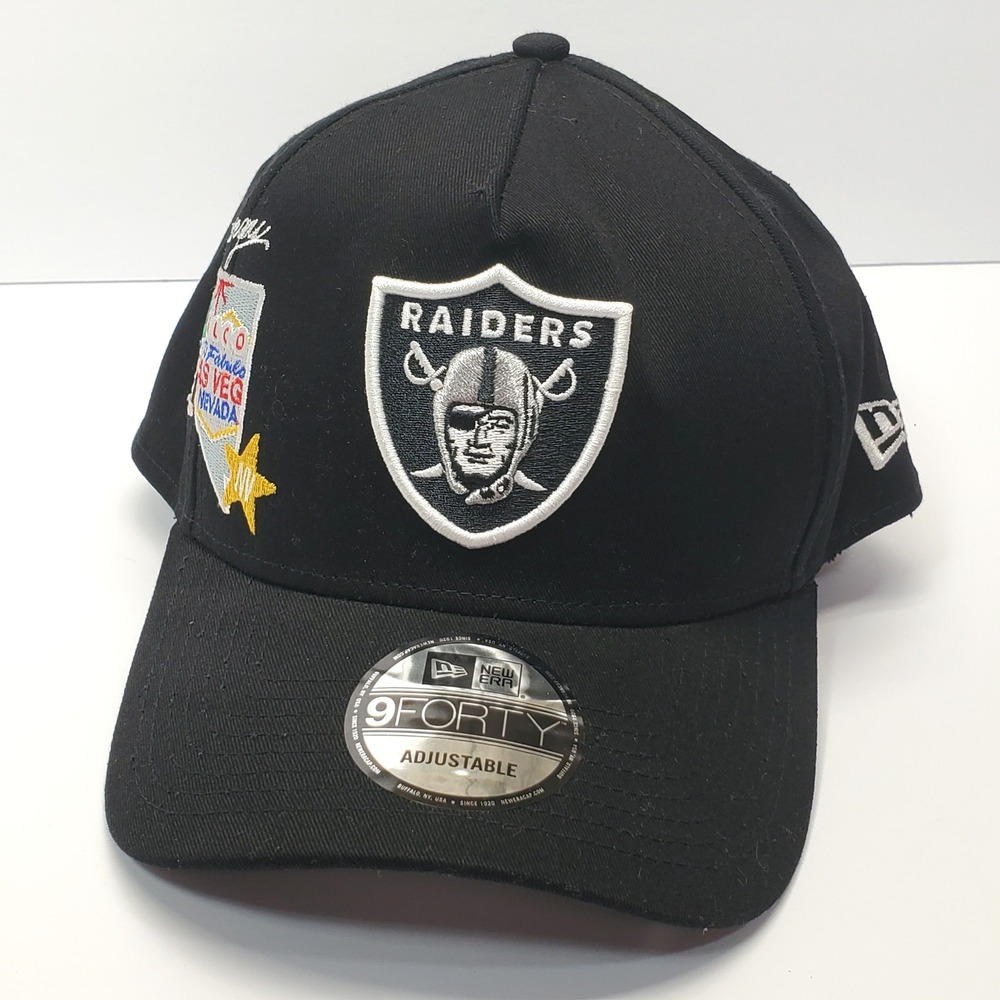 New Era Hat Cap Men's Las Vegas Raiders Black 9FORTY City Edition Adjustable Cap